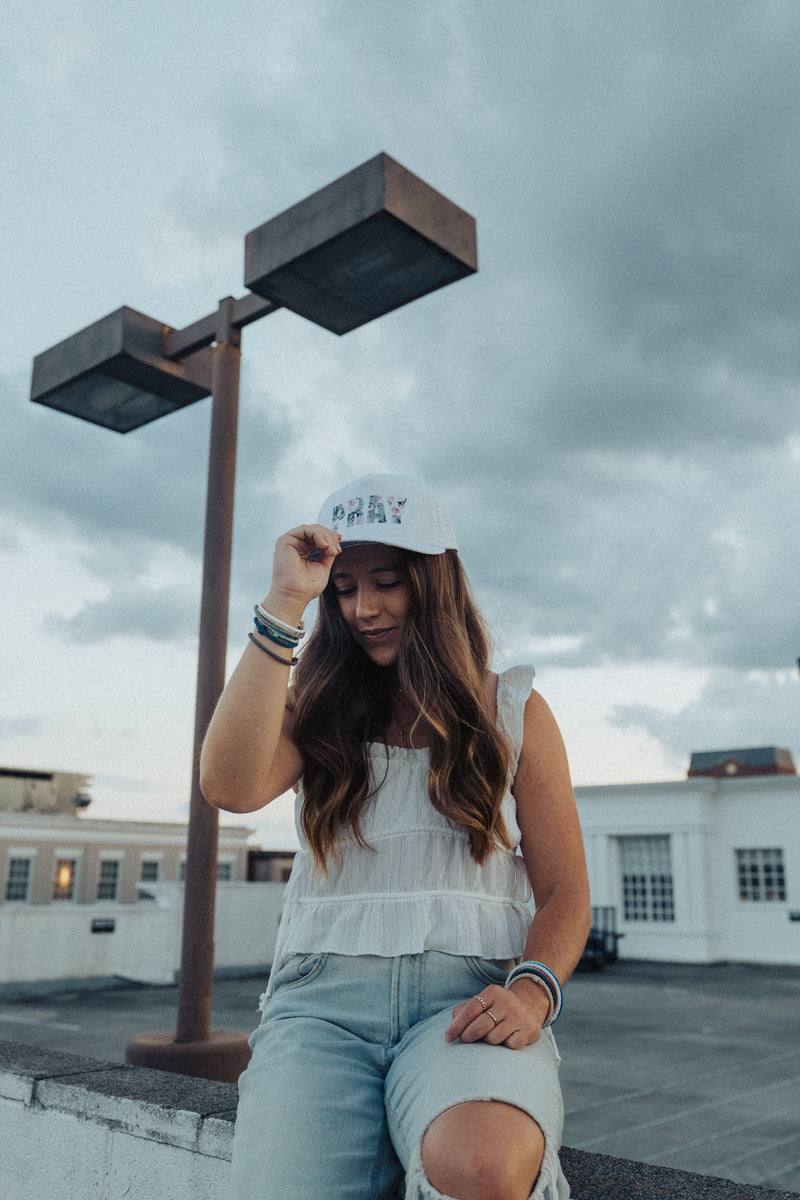 Pray Floral Hat