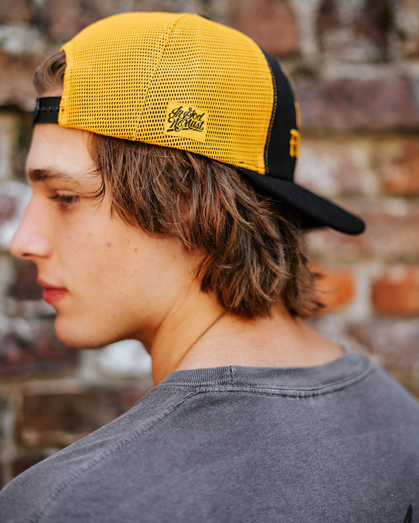 'It Is Finished' Black & Yellow Snapback Hat