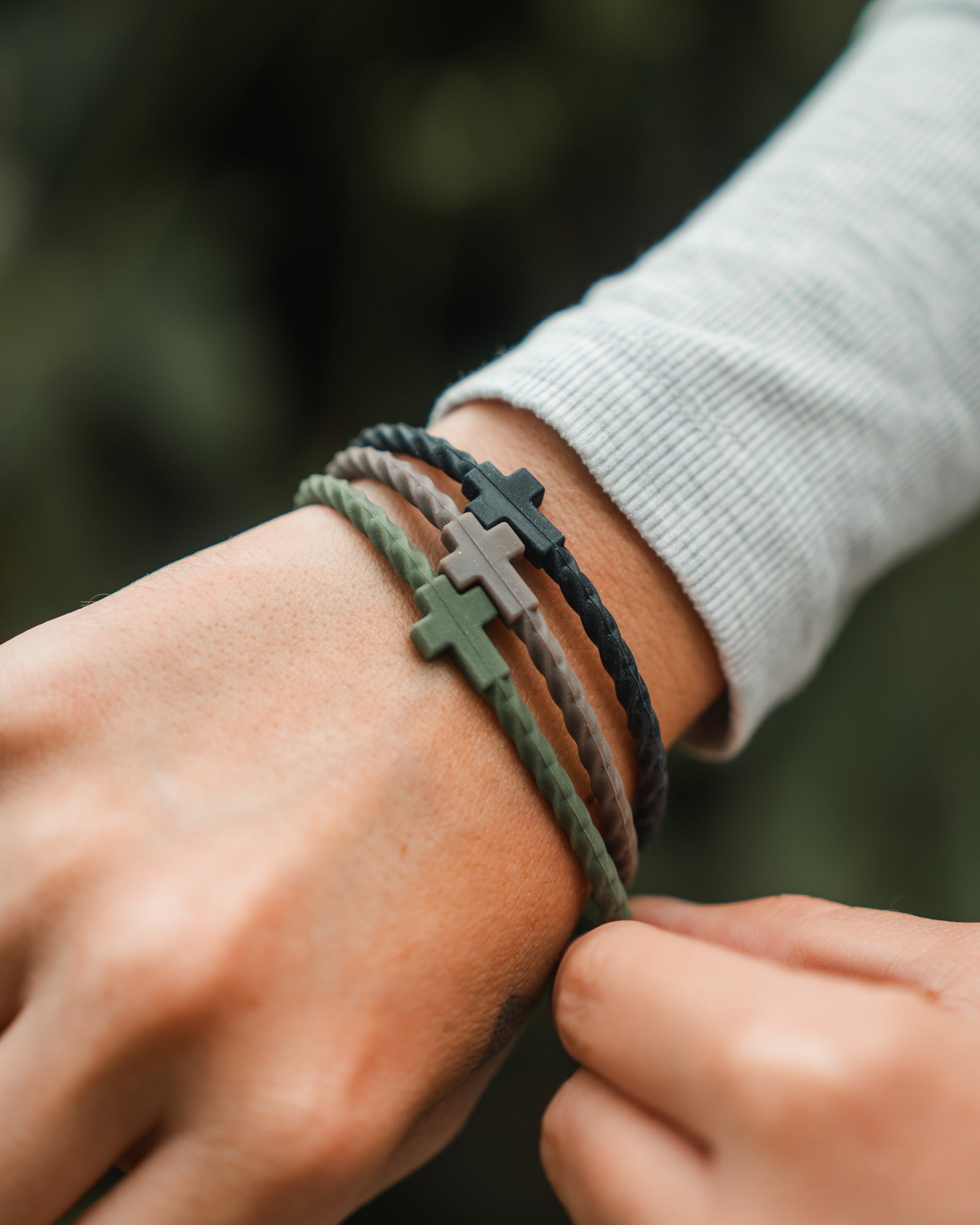 Infinity Cross Bracelets- Forest – In God We Must