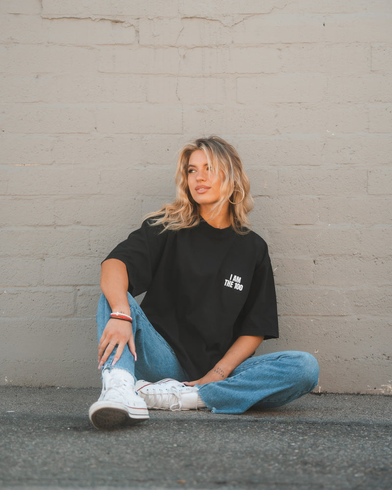 I AM THE 100 Black Tee