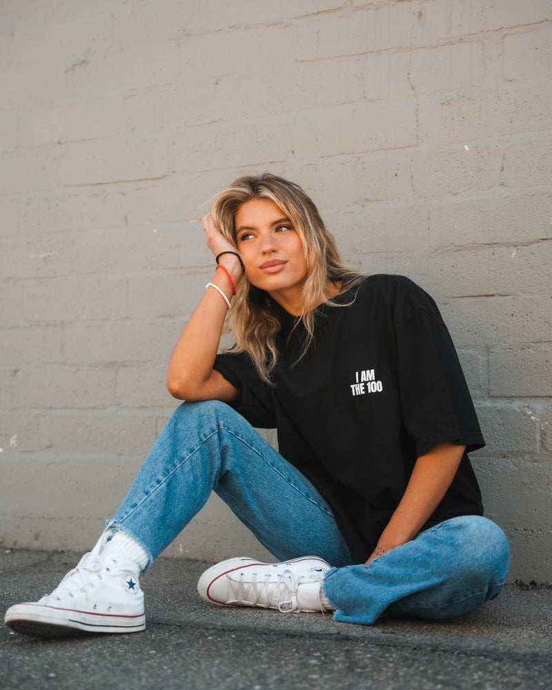 I AM THE 100 Black Tee