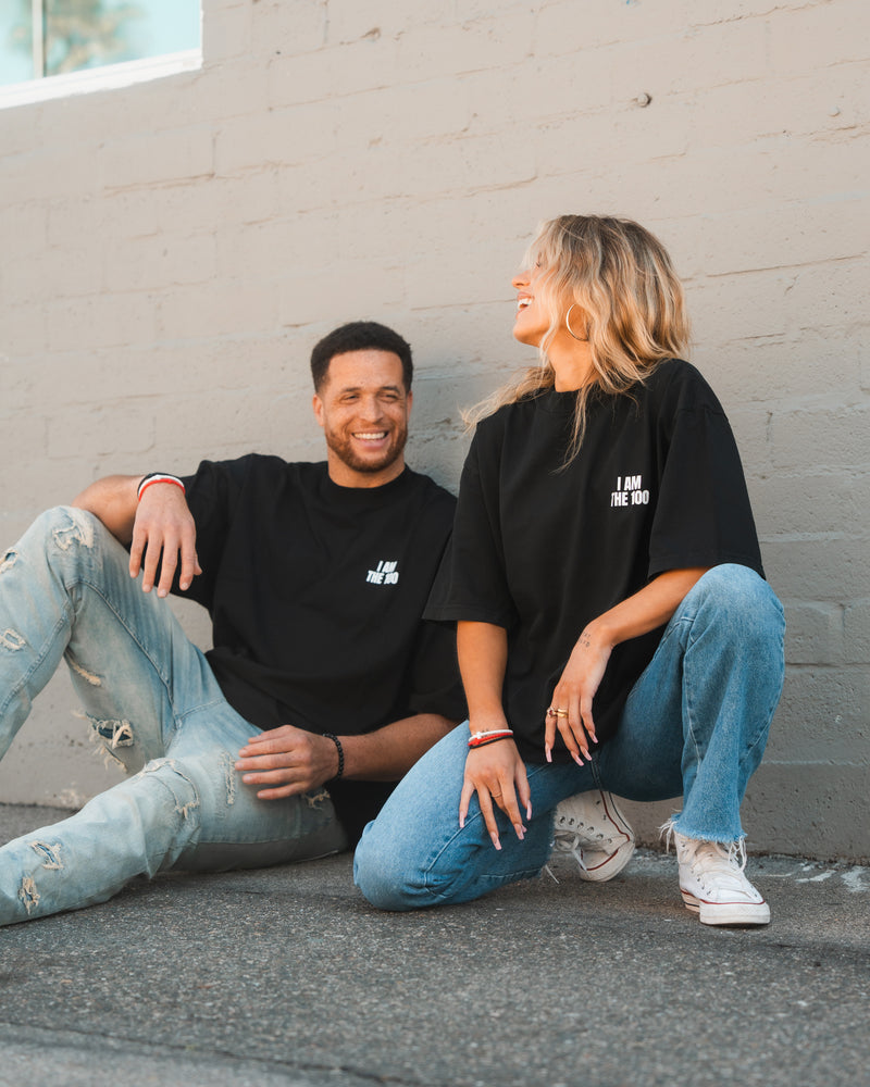I AM THE 100 Black Tee