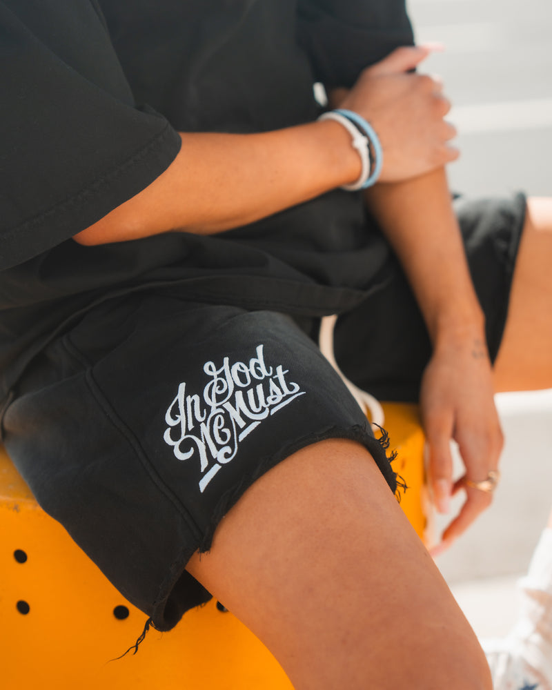 Vintage Washed Heavyweight Shorts- Black