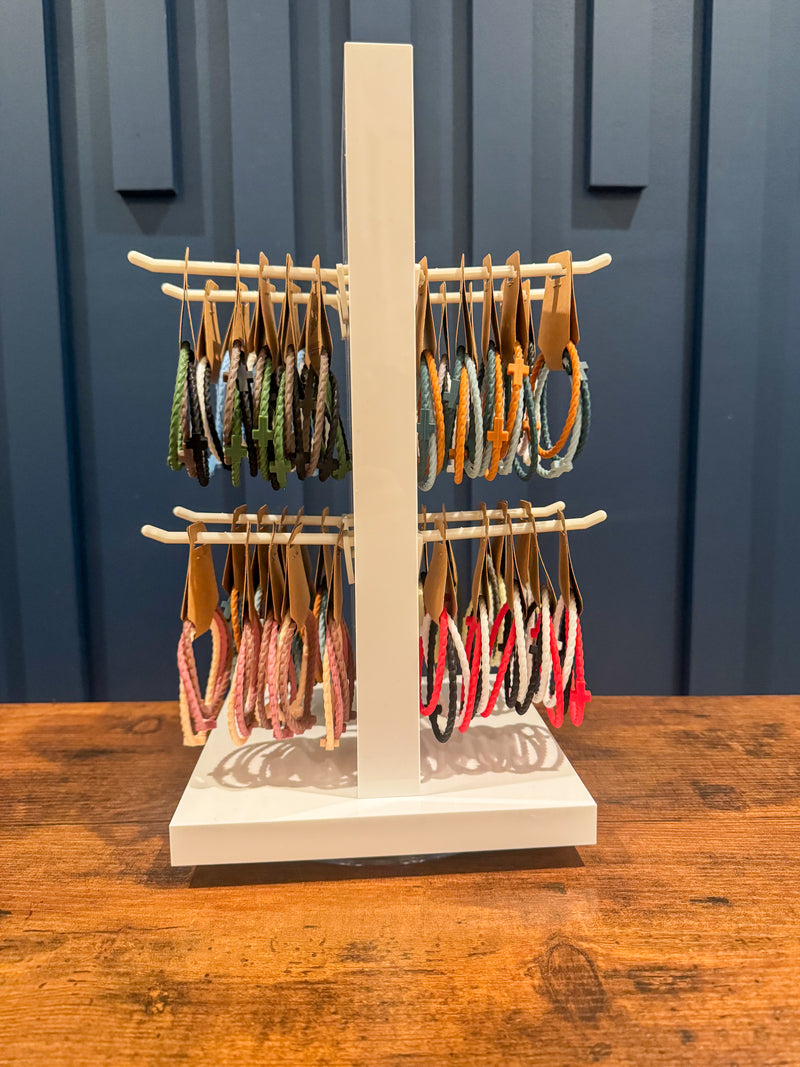 40 Infinity Cross Bracelets w/ FREE Display