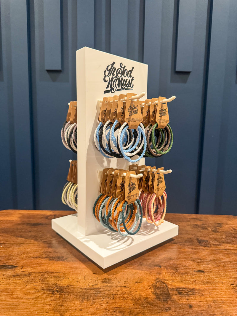 40 Infinity Cross Bracelets w/ FREE Display
