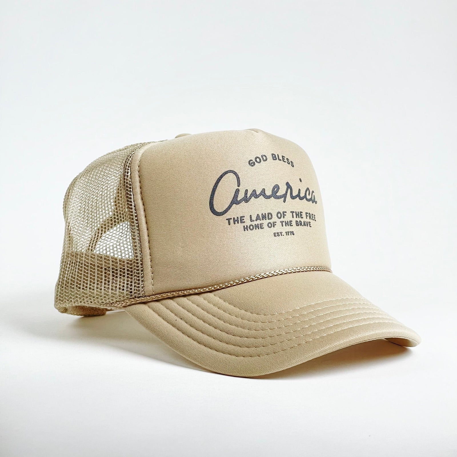 God Bless' Trucker Hat- Khaki – In God We Must