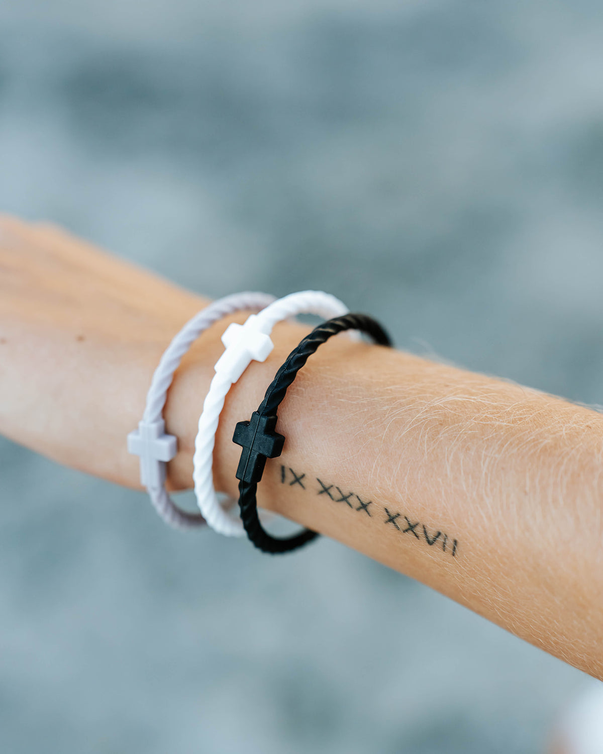 Infinity Cross Bracelets-Black/White/Gray – In God We Must