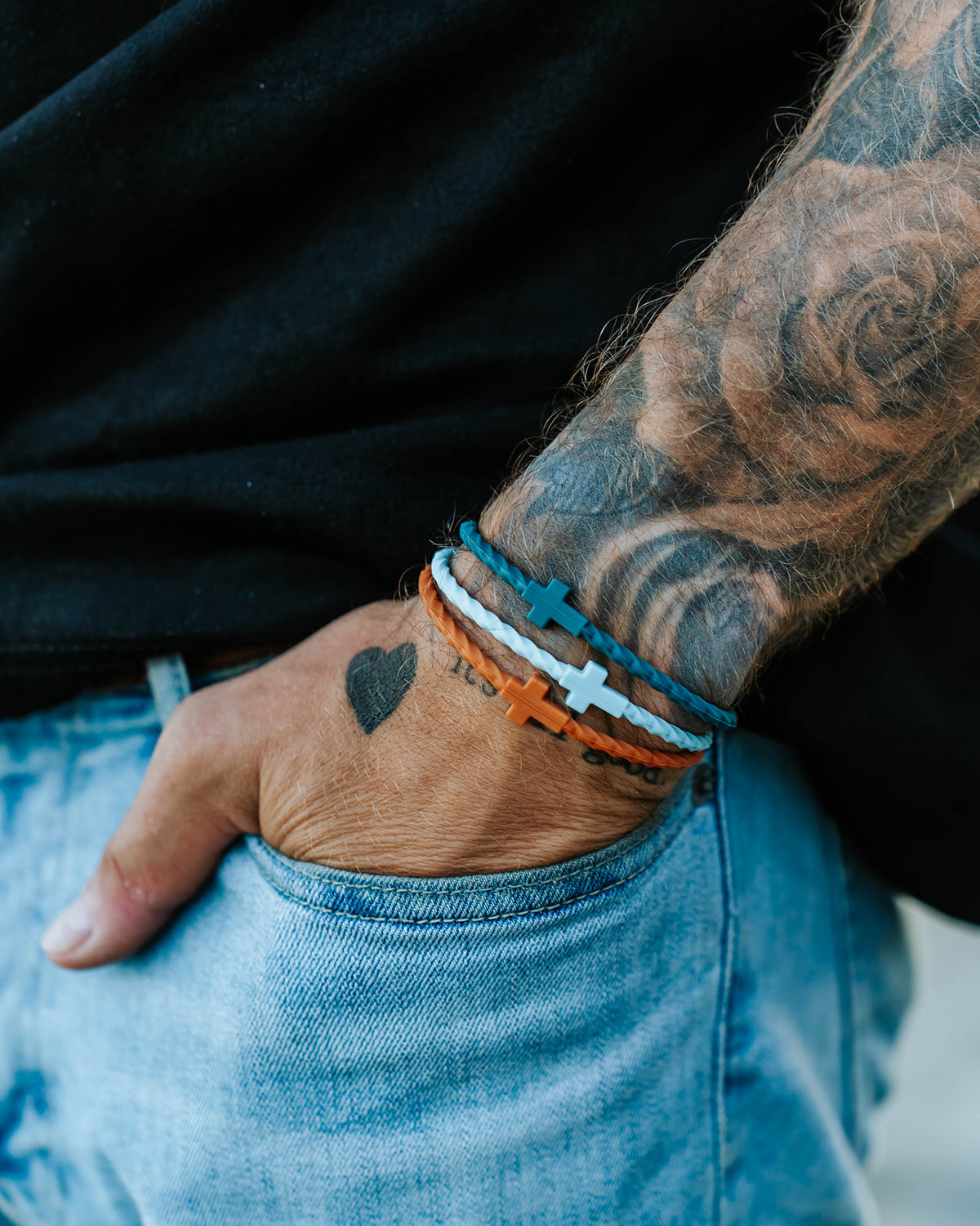 Infinity Cross Bracelets-Blue/Orange/Teal – In God We Must