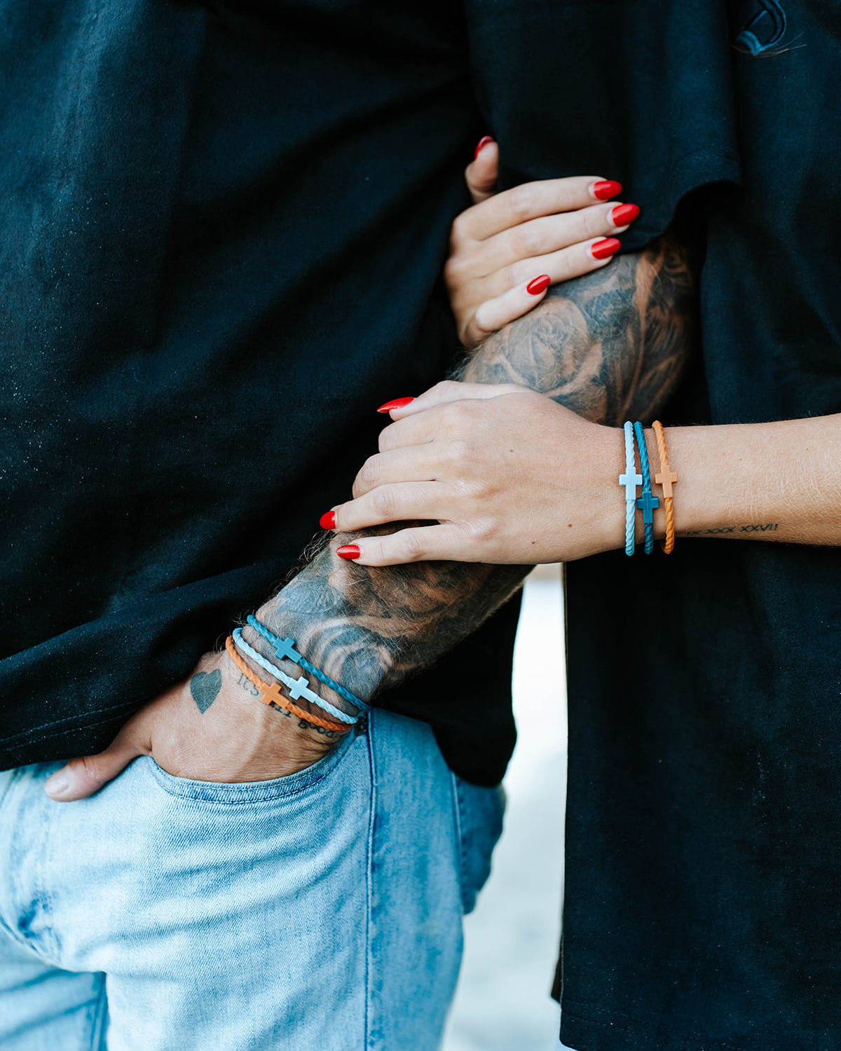 Infinity Cross Bracelets-Blue/Orange/Teal – In God We Must