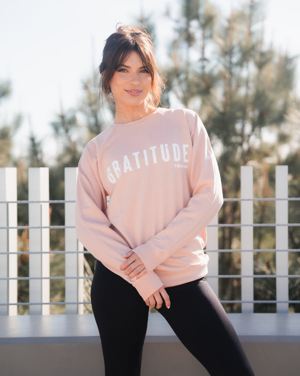 'Gratitude' Blush Crewneck