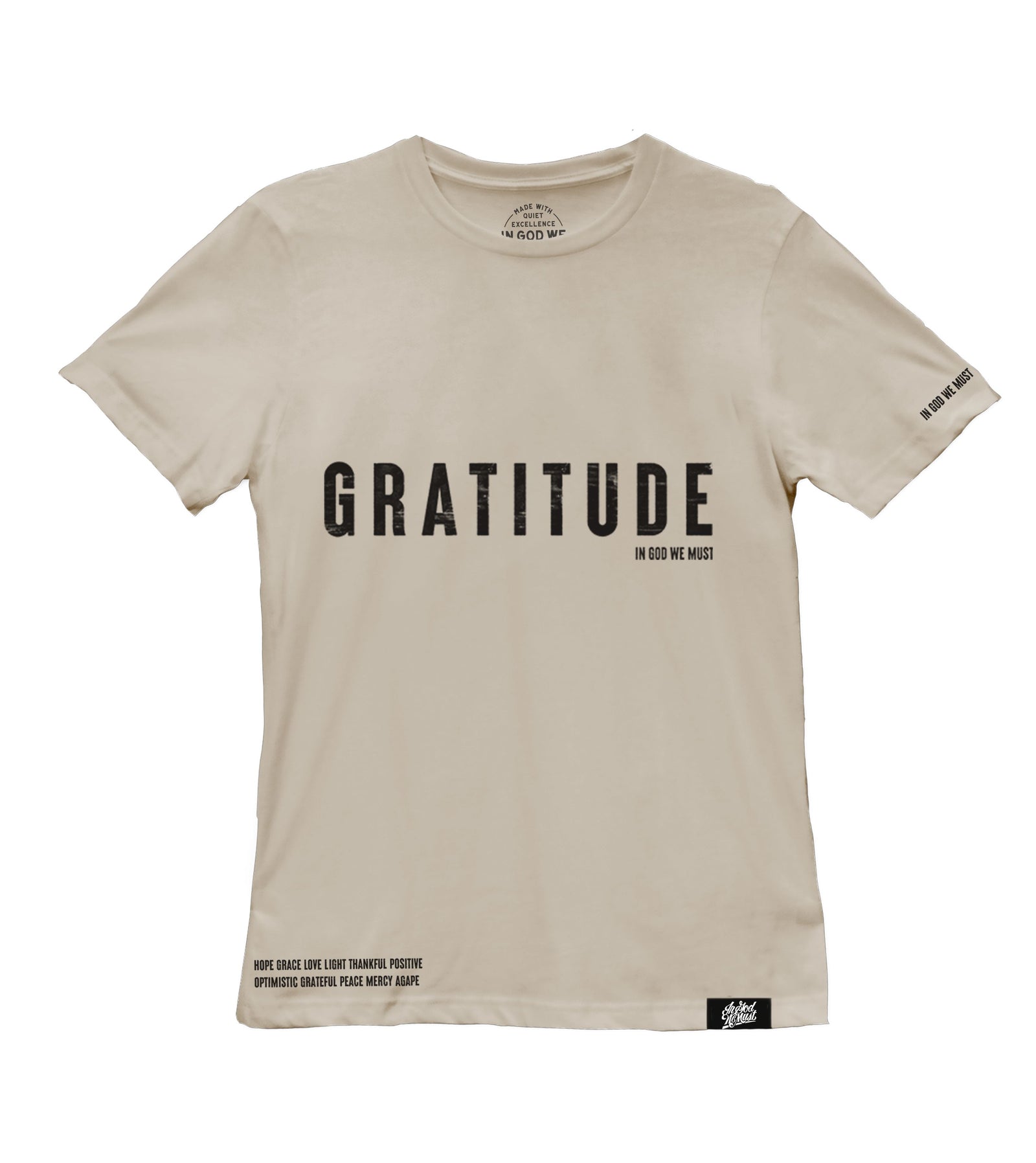 Gratitude Sand Tee – In God We Must