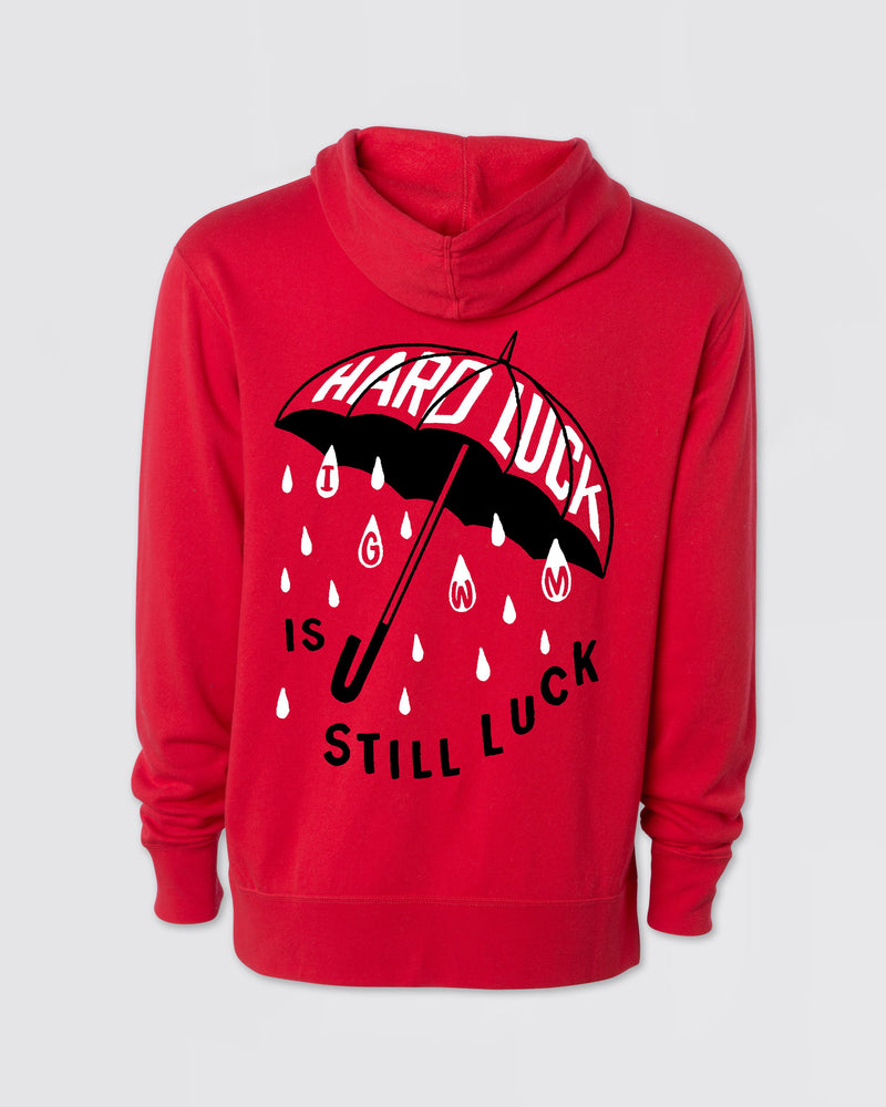 Hard Luck Red Hoodie Fleece In God We Must 