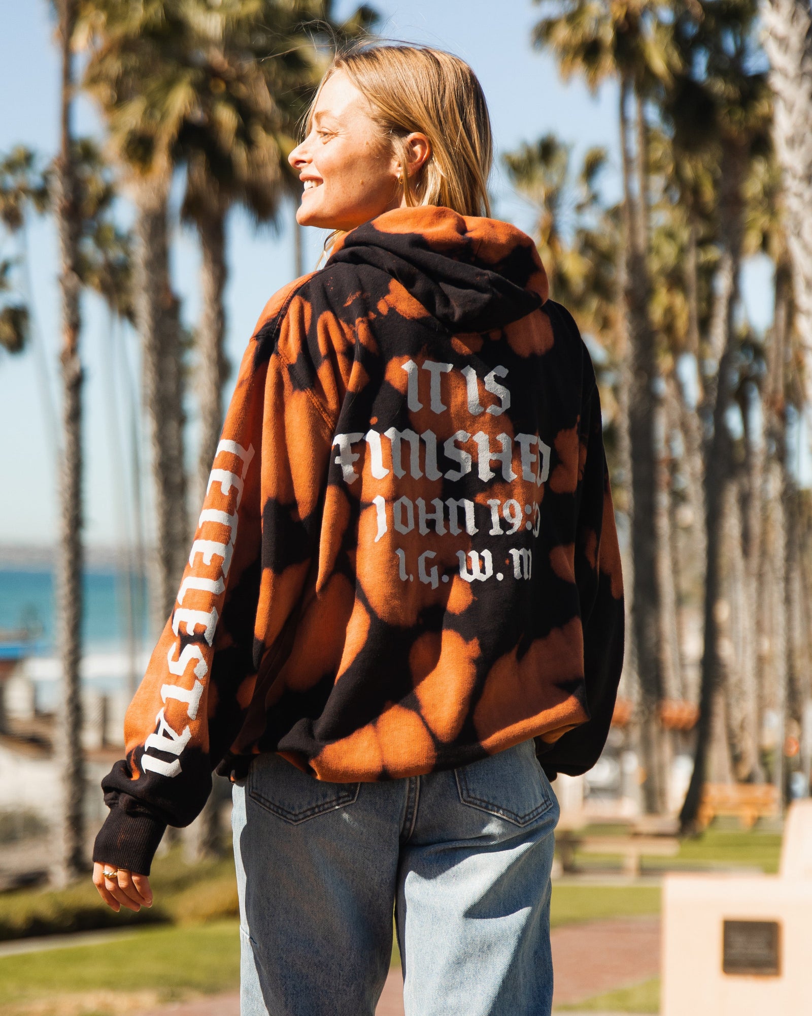 It Is Finished Bleach Wash Hoodie In God We Must