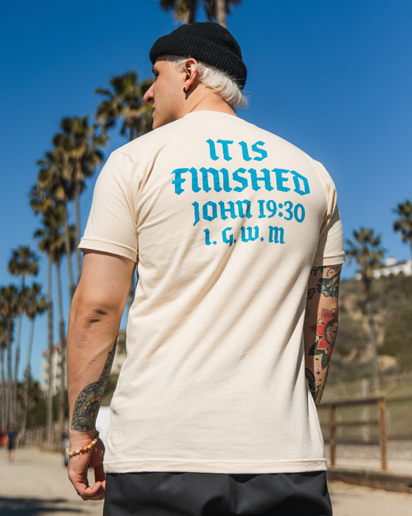 "It Is Finished" Tee - Cream Apparel In God We Must 