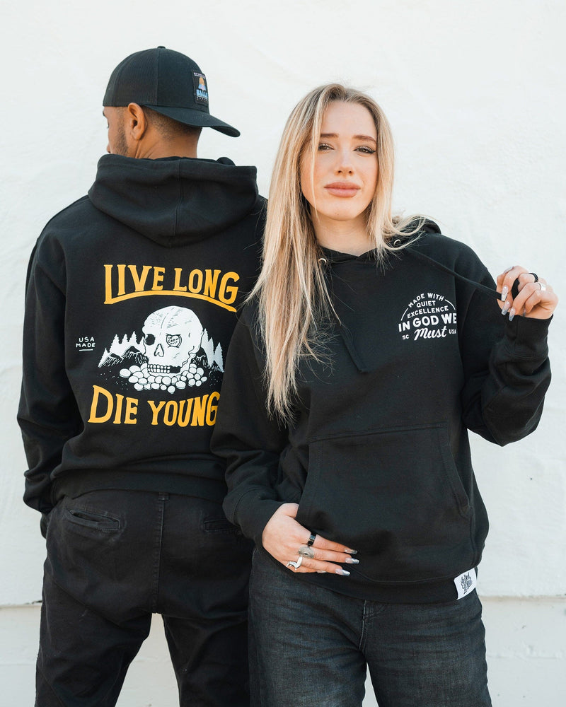 Live Long Die Young Hoodie Fleece In God We Must 