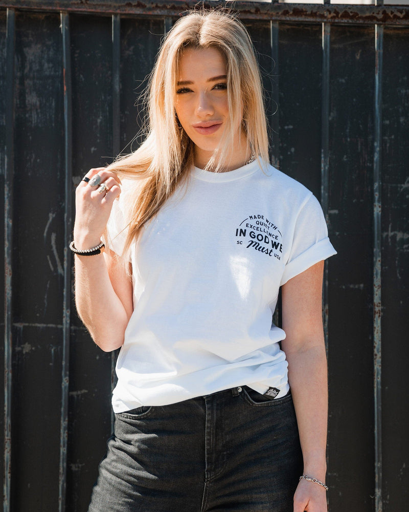 Live Long Die Young White Tee Apparel In God We Must 