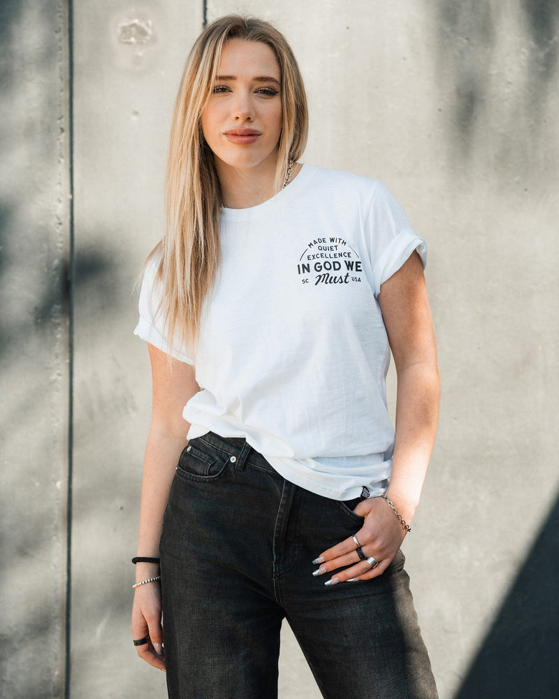 Live Long Die Young White Tee Apparel In God We Must 