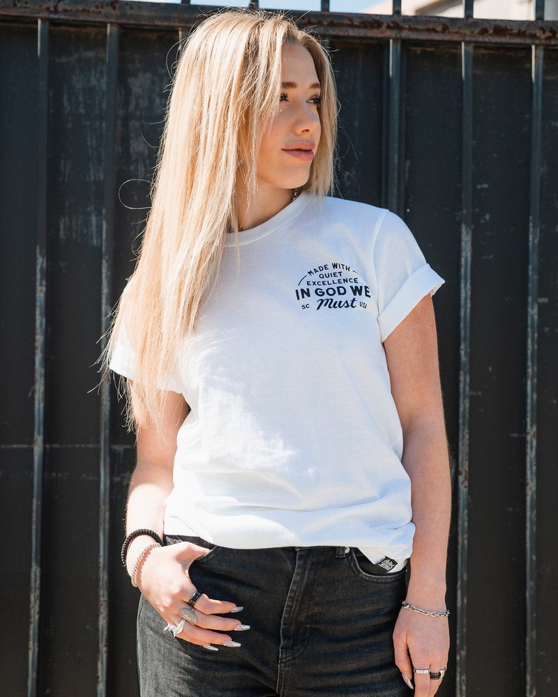 Live Long Die Young White Tee Apparel In God We Must 