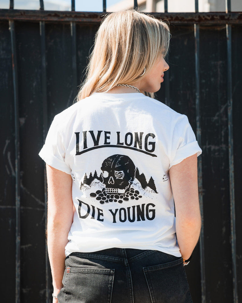 Live Long Die Young White Tee Apparel In God We Must 