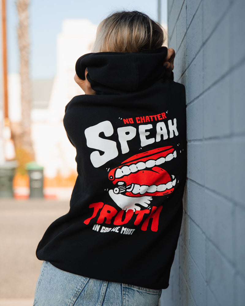 "Speak Truth" Hoodie Fleece In God We Must 