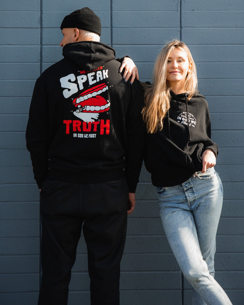 "Speak Truth" Hoodie Fleece In God We Must 