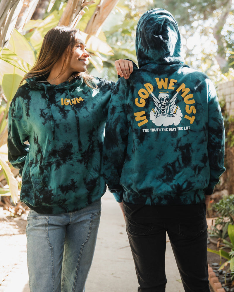 "The Way" Tie Dye Hoodie Fleece In God We Must 