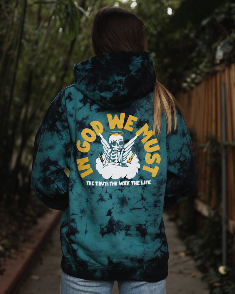 "The Way" Tie Dye Hoodie Fleece In God We Must 