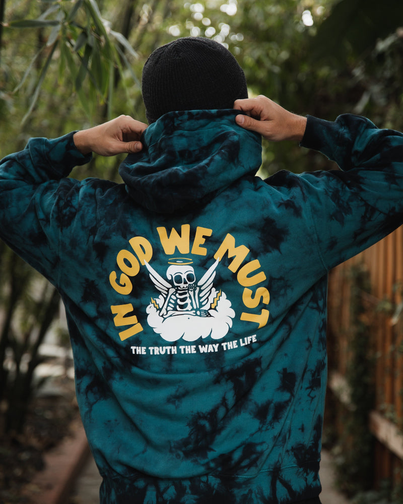 "The Way" Tie Dye Hoodie Fleece In God We Must 